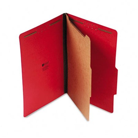 UNIVERSAL BATTERY Universal Pressboard Classification Folders Lgl 4-Section Ruby Red 10/box 10213